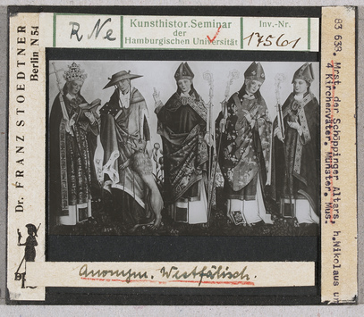 Vorschaubild Meister des Schöppinger Altars: Hl. Nikolaus und vier Kirchenväter. Münster, Museum (Stoedtner-Nr. 83638) 